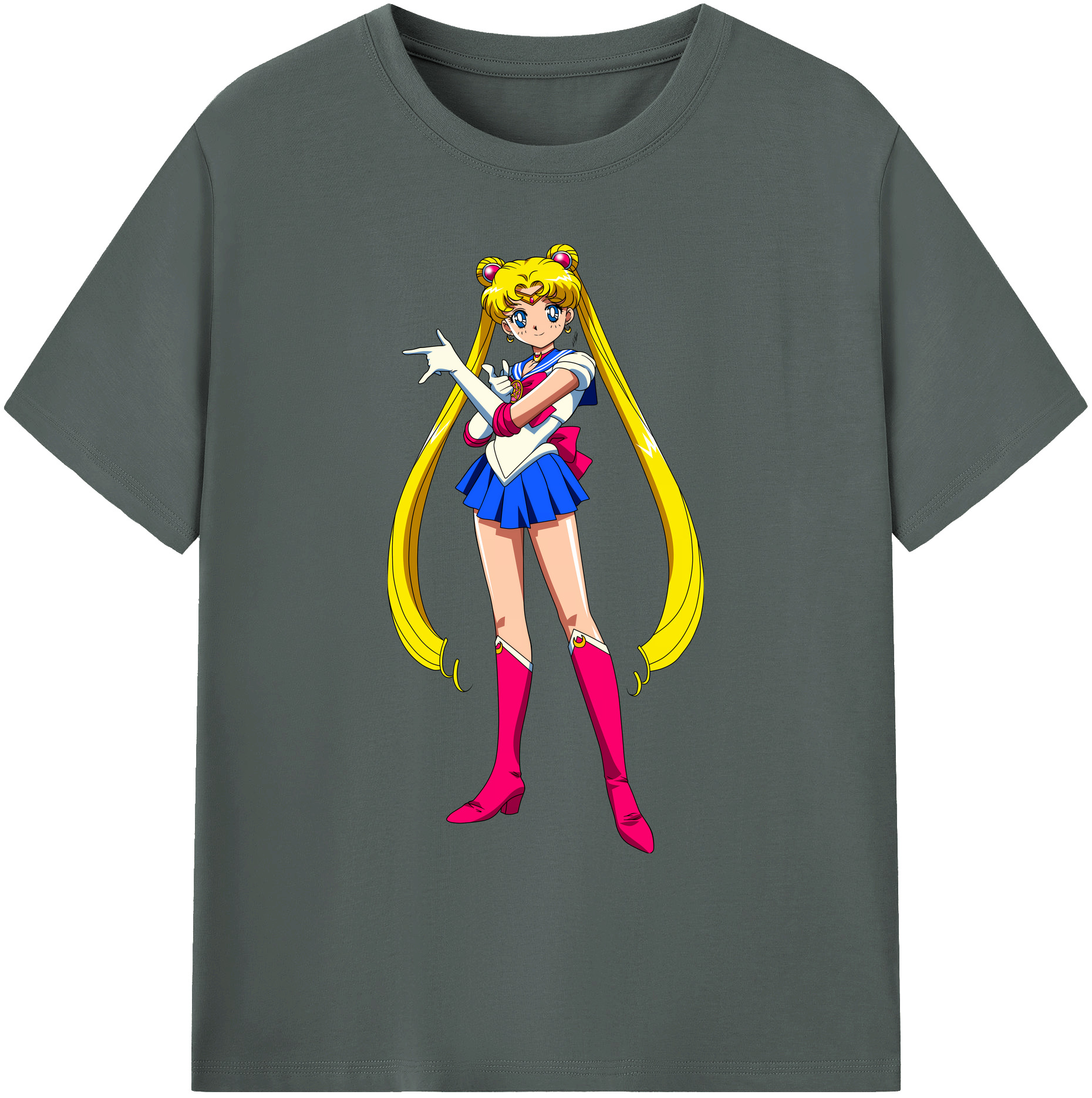 （画像用） 美少女戦士セーラームーン 月野 うさぎ つきの うさぎ Sailor Moon Tsukino Usagi 綿100％ メンズ半袖Tシャツ｜肌触りやわらか＆通気性